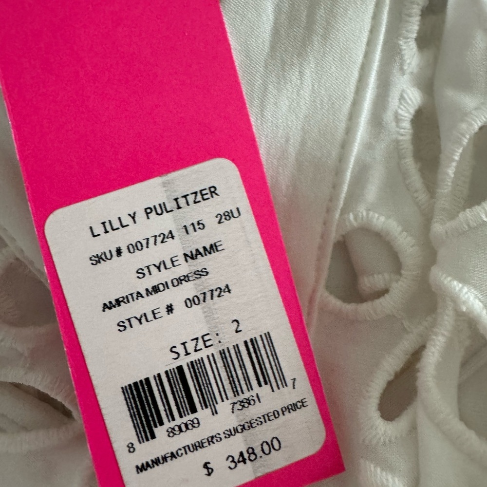NWT Lilly Pulitzer Amrita Midi White Eyelet Dress - Picture 10 of 10